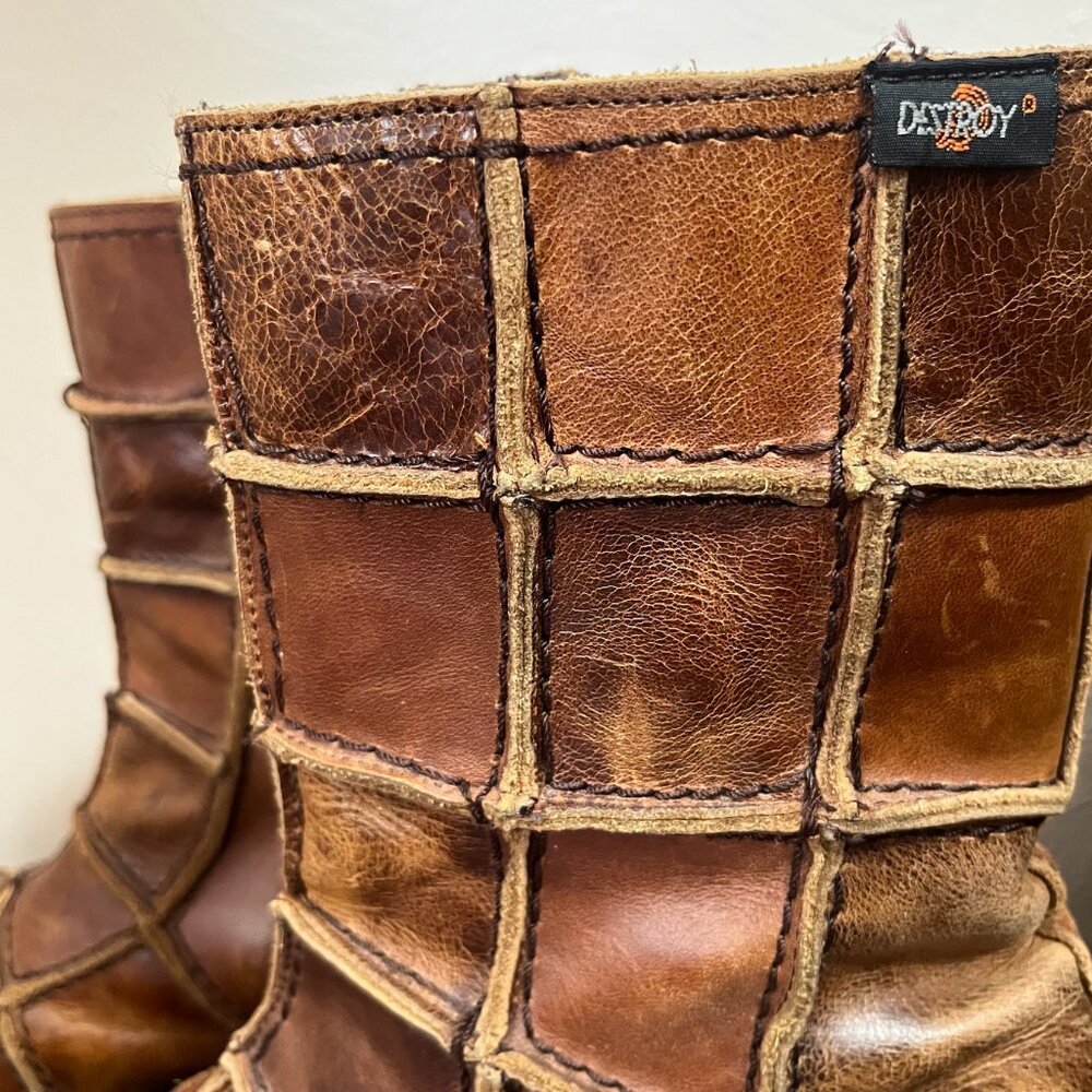 RARE Vintage VTG Destroy Platform Heeled Boots - Picture 6 of 6